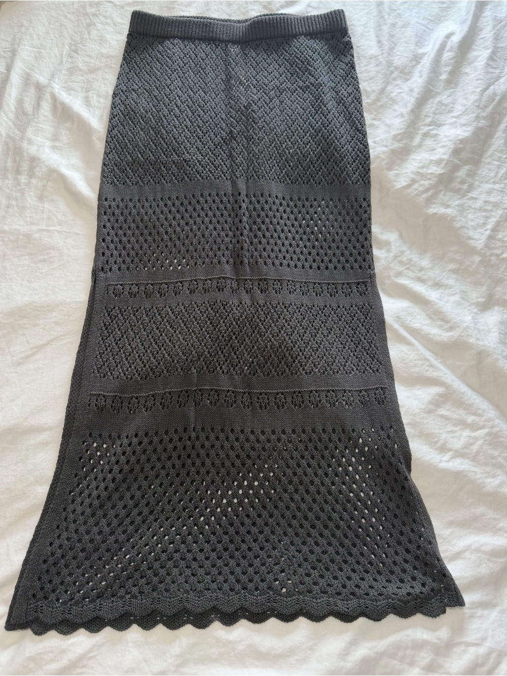 Aerie Gray Crochet Beach Cover-Up Skirt